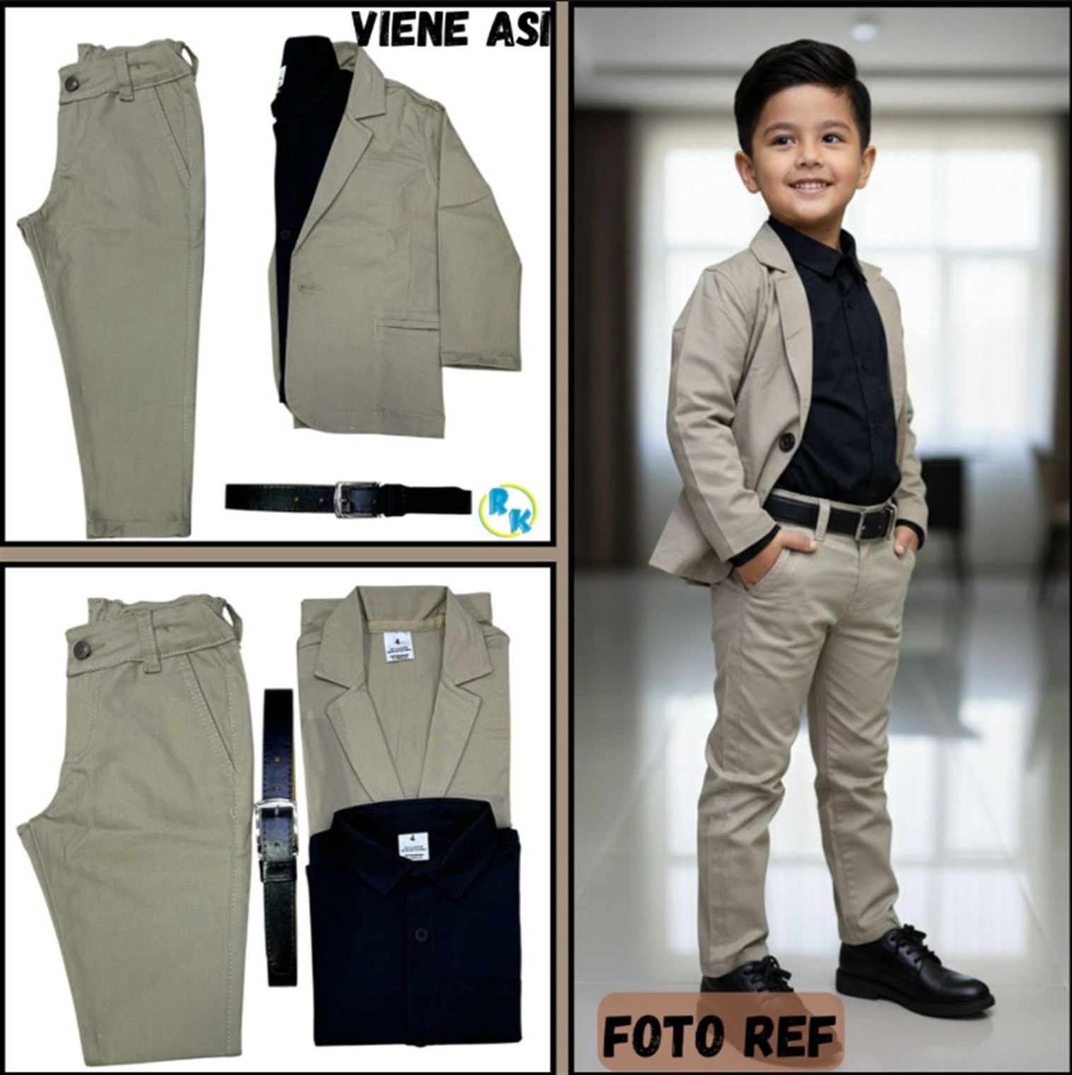 Conjunto formal beige para niño STYLEM
