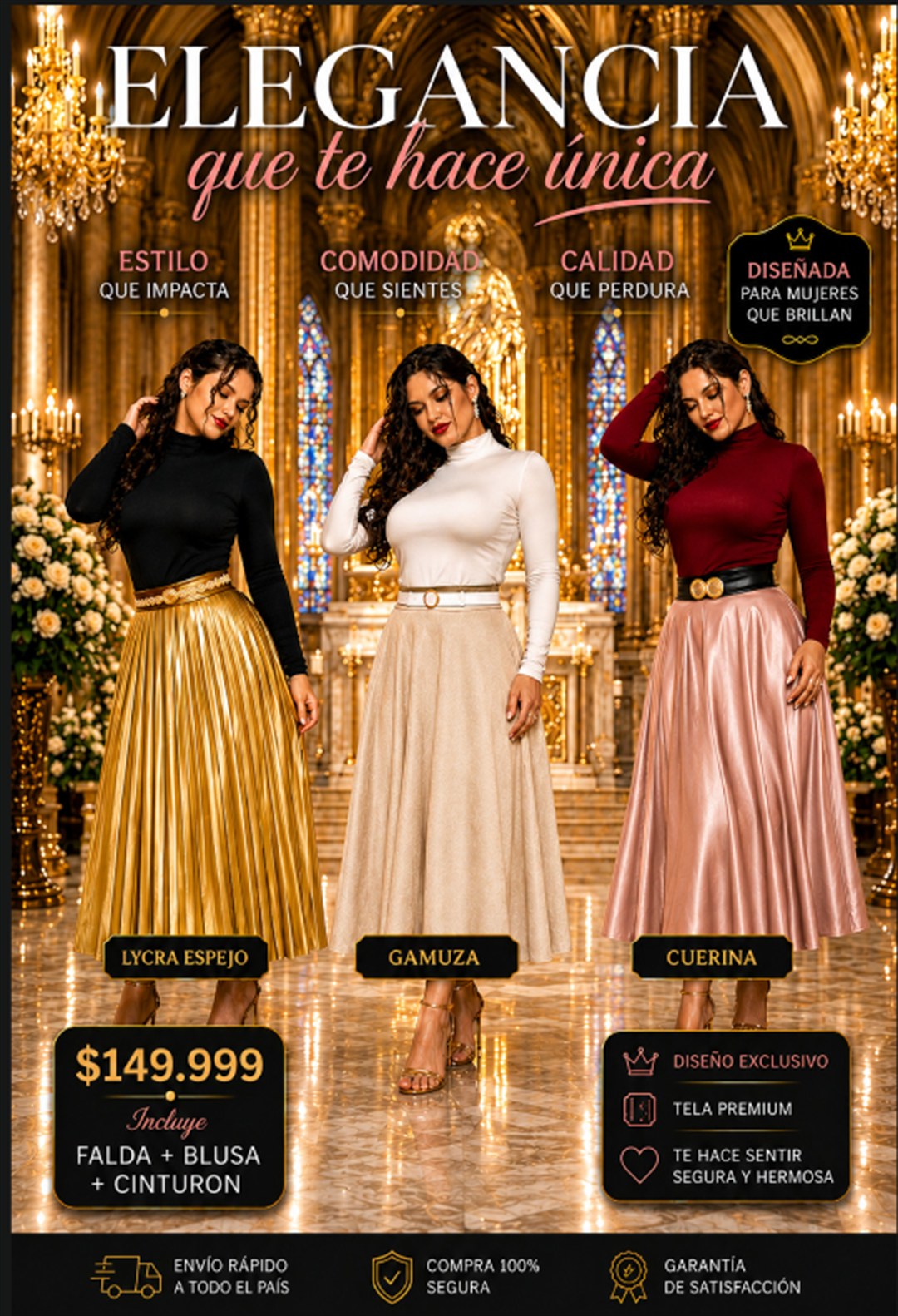 Colección Elegancia — faldas plisadas y blusas STYLEM